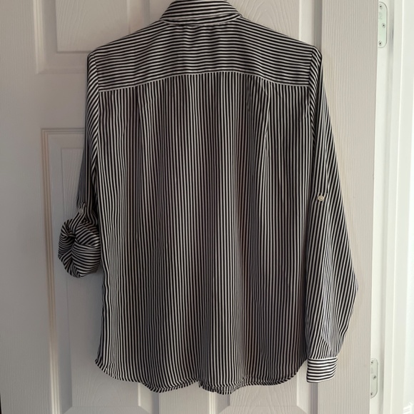 Loft Striped Utility Button Down Blouse - Picture 2 of 2